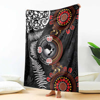 Australia and New Zealand Together Blanket Aboriginal and Maori Art Tattoo