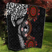 Australia and New Zealand Together Quilt Aboriginal and Maori Art Tattoo