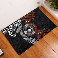 Australia and New Zealand Together Rubber Doormat Aboriginal and Maori Art Tattoo