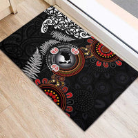 Australia and New Zealand Together Rubber Doormat Aboriginal and Maori Art Tattoo