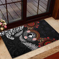 Australia and New Zealand Together Rubber Doormat Aboriginal and Maori Art Tattoo