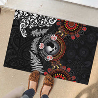 Australia and New Zealand Together Rubber Doormat Aboriginal and Maori Art Tattoo