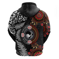 Australia and New Zealand Together Zip Hoodie Aboriginal and Maori Art Tattoo