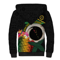 Vanuatu Selebretem 44th Indipendens Dei Sherpa Hoodie Sand Drawing Turtle Melanesian Vibes