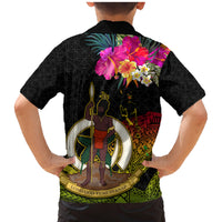 Vanuatu Ni-Van Family Matching Mermaid Dress and Hawaiian Shirt Coat of Arms Sand Drawing LT03 - Polynesian Pride