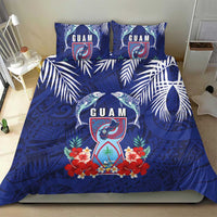 Guam Liberation Day Bedding Set The Tribal Latte Stone and Dolphins with Hibiscus Chamorro Culture