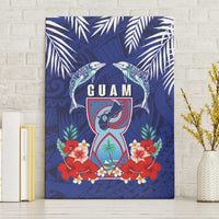 Guam Liberation Day Canvas Wall Art The Tribal Latte Stone and Dolphins with Hibiscus Chamorro Culture