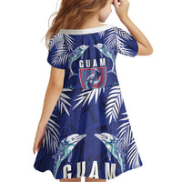 Guam Liberation Day Family Matching Off Shoulder Maxi Dress and Hawaiian Shirt The Tribal Latte Stone and Dolphins with Hibiscus Chamorro Culture