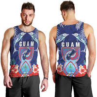Guam Liberation Day Men Tank Top The Tribal Latte Stone and Dolphins with Hibiscus Chamorro Culture
