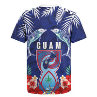 Guam Liberation Day Rugby Jersey The Tribal Latte Stone and Dolphins with Hibiscus Chamorro Culture