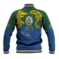 Solomon Islands Baseball Jacket The Guardians-Tribal Crocodile and Shark Melanesian Tattoo