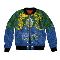 Solomon Islands Bomber Jacket The Guardians-Tribal Crocodile and Shark Melanesian Tattoo