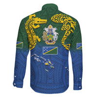 Solomon Islands Family Matching Off The Shoulder Long Sleeve Dress and Hawaiian Shirt The Guardians-Tribal Crocodile and Shark Melanesian Tattoo