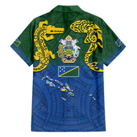 Solomon Islands Family Matching Tank Maxi Dress and Hawaiian Shirt The Guardians-Tribal Crocodile and Shark Melanesian Tattoo