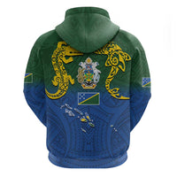 Solomon Islands Hoodie The Guardians-Tribal Crocodile and Shark Melanesian Tattoo