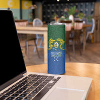 Solomon Islands Skinny Tumbler The Guardians-Tribal Crocodile and Shark Melanesian Tattoo