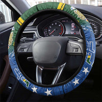Solomon Islands Steering Wheel Cover The Guardians-Tribal Crocodile and Shark Melanesian Tattoo LT03 - Polynesian Pride