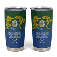 Solomon Islands Tumbler Cup The Guardians-Tribal Crocodile and Shark Melanesian Tattoo LT03 Green - Polynesian Pride