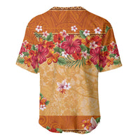 Hawaii Hibiscus Baseball Jersey Turtles and Tribal Motifs Vintage Floral Style LT03 - Polynesian Pride