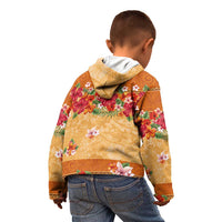 Hawaii Hibiscus Kid Hoodie Turtles and Tribal Motifs Vintage Floral Style