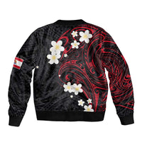French Polynesia Tiare Day Bomber Jacket Seal and Polynesian Pattern