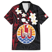 French Polynesia Tiare Day Family Matching Tank Maxi Dress and Hawaiian Shirt Seal and Polynesian Pattern LT03 Dad's Shirt - Short Sleeve Black - Polynesian Pride