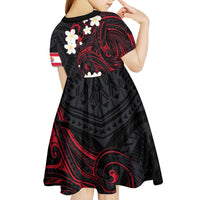 French Polynesia Tiare Day Kid Short Sleeve Dress Seal and Polynesian Pattern LT03 - Polynesian Pride