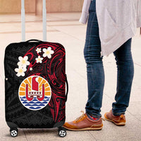 French Polynesia Tiare Day Luggage Cover Seal and Polynesian Pattern LT03 Black - Polynesian Pride