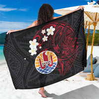 French Polynesia Tiare Day Sarong Seal and Polynesian Pattern LT03 One Size 44 x 66 inches Black - Polynesian Pride