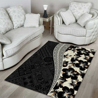 Bula Hibiscus Festival Area Rug Tapa Pattern Half Style