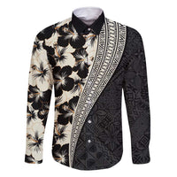 Bula Hibiscus Festival Family Matching Long Sleeve Bodycon Dress and Hawaiian Shirt Tapa Pattern Half Style