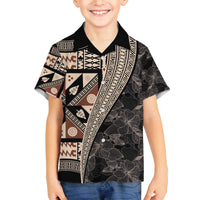 Bula Hibiscus Festival Family Matching Puletasi and Hawaiian Shirt Fijian Masi Pattern Half Style