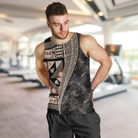 Bula Hibiscus Festival Men Tank Top Fijian Masi Pattern Half Style