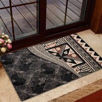 Bula Hibiscus Festival Rubber Doormat Fijian Masi Pattern Half Style LT03 - Polynesian Pride