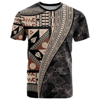 Bula Hibiscus Festival T Shirt Fijian Masi Pattern Half Style LT03 Beige - Polynesian Pride