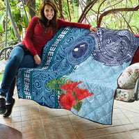 Fiji Day Quilt Tapa Pattern and Hibiscus Flower