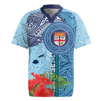 Fiji Day Rugby Jersey Tapa Pattern and Hibiscus Flower