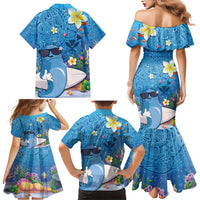 Aloha Hawaiian Monk Seal Family Matching Mermaid Dress and Hawaiian Shirt Polynesian Tattoo The Ocean and Undersea Vibe