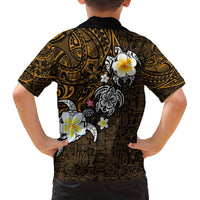 Hawaiian Turtle and Plumeria Family Matching Puletasi and Hawaiian Shirt Polynesian Tattoo and Tribal Elements Pattern Orange Color LT03 - Polynesian Pride