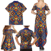 Kolose-Tuvalu Crochet Family Matching Summer Maxi Dress and Hawaiian Shirt with Polynesian and Pacific Tattoos - Polynesian Pride