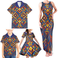 Kolose-Tuvalu Crochet Family Matching Tank Maxi Dress and Hawaiian Shirt with Polynesian and Pacific Tattoos - Polynesian Pride