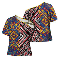 Tuvaluan and New Zealand Culture Cross Shoulder Shirt The Art of Kolose and Taniko - Polynesian Pride