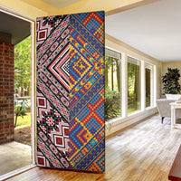 Tuvaluan and New Zealand Culture Door Cover The Art of Kolose and Taniko - Polynesian Pride