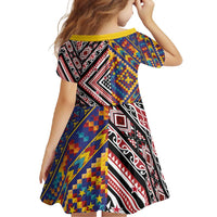 Tuvaluan and New Zealand Culture Family Matching Long Sleeve Bodycon Dress and Hawaiian Shirt The Art of Kolose and Taniko - Polynesian Pride
