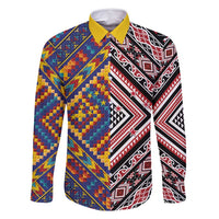 Tuvaluan and New Zealand Culture Family Matching Off Shoulder Short Dress and Hawaiian Shirt The Art of Kolose and Taniko - Polynesian Pride