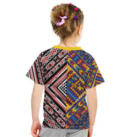 Tuvaluan and New Zealand Culture Kid T Shirt The Art of Kolose and Taniko - Polynesian Pride