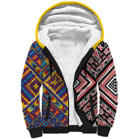 Tuvaluan and New Zealand Culture Sherpa Hoodie The Art of Kolose and Taniko LT03 Unisex Navy - Polynesian Pride