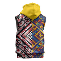 Tuvaluan and New Zealand Culture Sleeveless Zip Hoodie The Art of Kolose and Taniko - Polynesian Pride