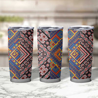 Tuvaluan and New Zealand Culture Tumbler Cup The Art of Kolose and Taniko - Polynesian Pride