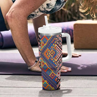 Tuvaluan and New Zealand Culture Tumbler With Handle The Art of Kolose and Taniko LT03 - Polynesian Pride